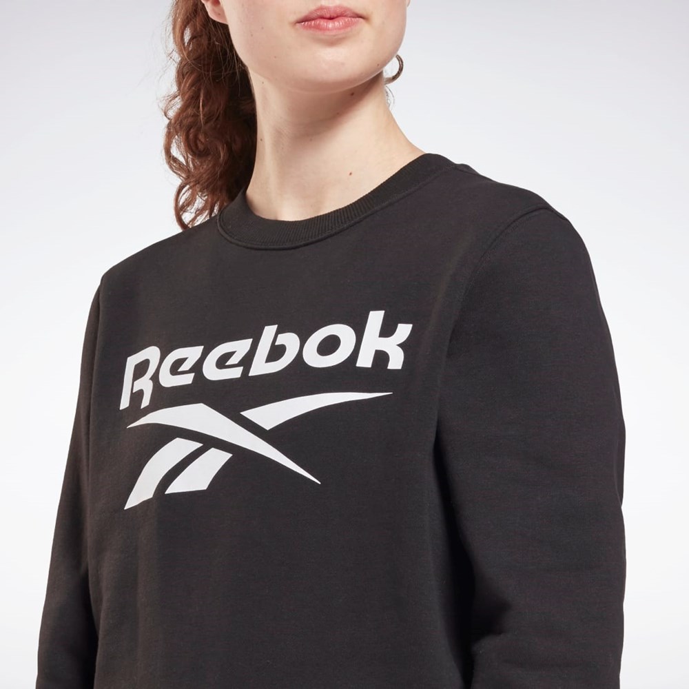 Reebok Reebok Identity Logo Fleece Crew Sweatshirt Negras | 47YWGAOQI