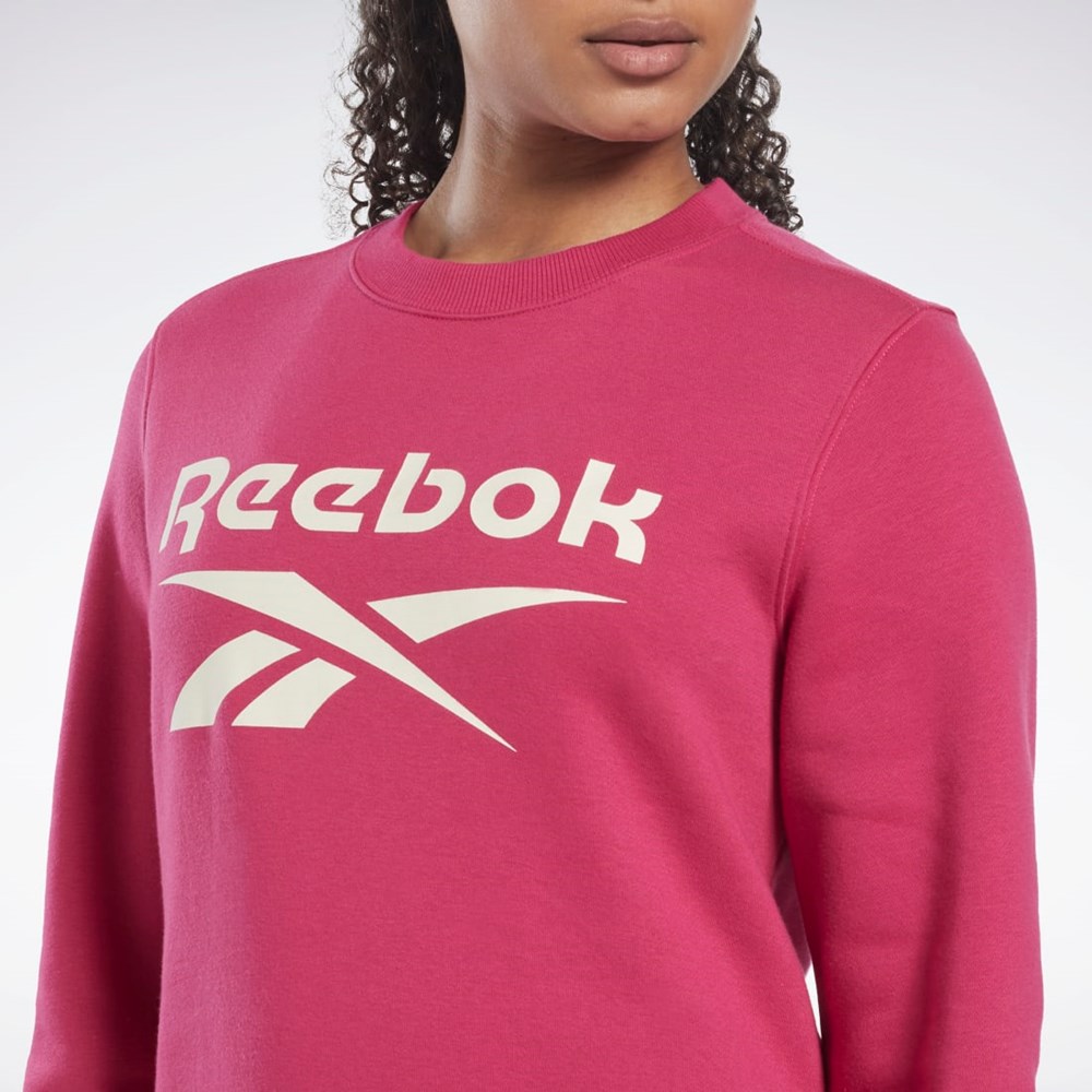 Reebok Reebok Identity Logo Fleece Crew Sweatshirt Rosas | 57VPGTFJL