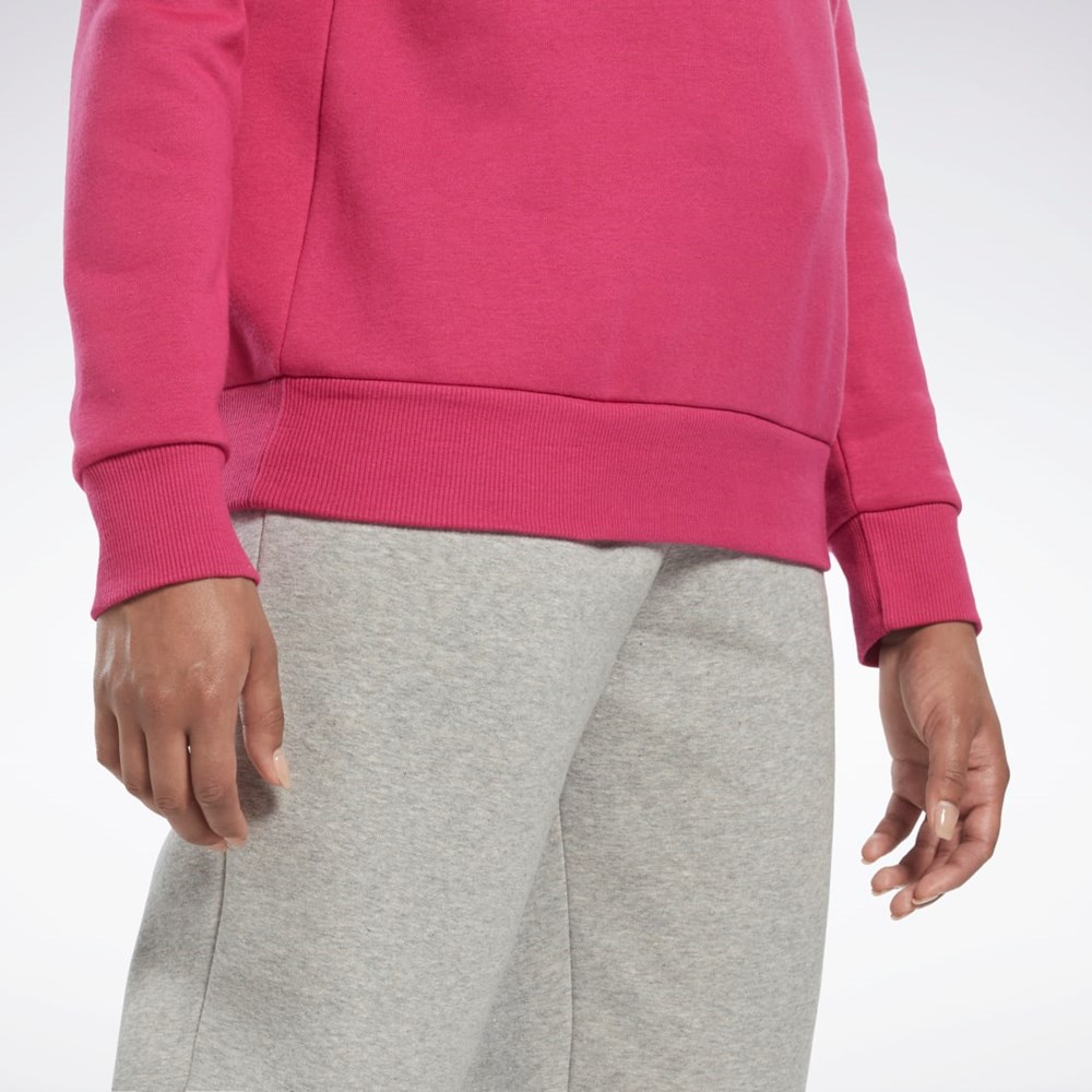 Reebok Reebok Identity Logo Fleece Crew Sweatshirt Rosas | 57VPGTFJL