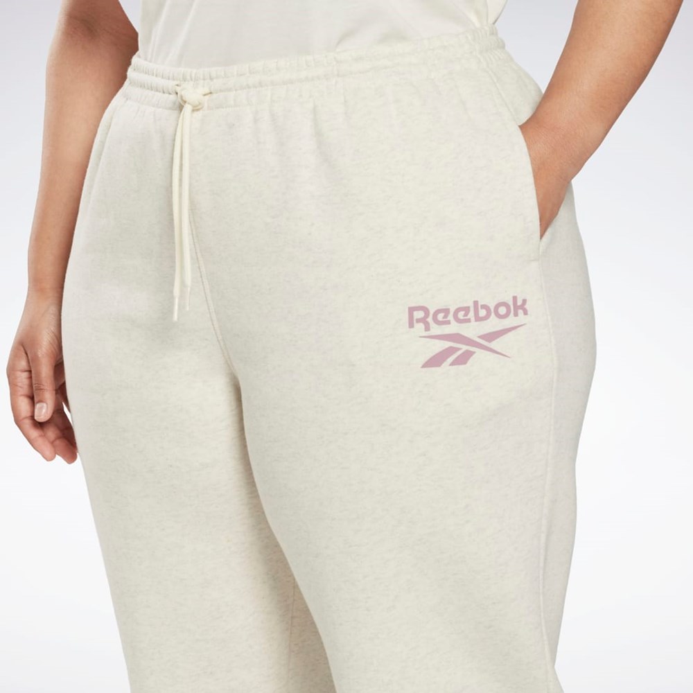 Reebok Reebok Identity Logo Fleece Joggers (Plus Size) Blancas | 06CHVNLPF