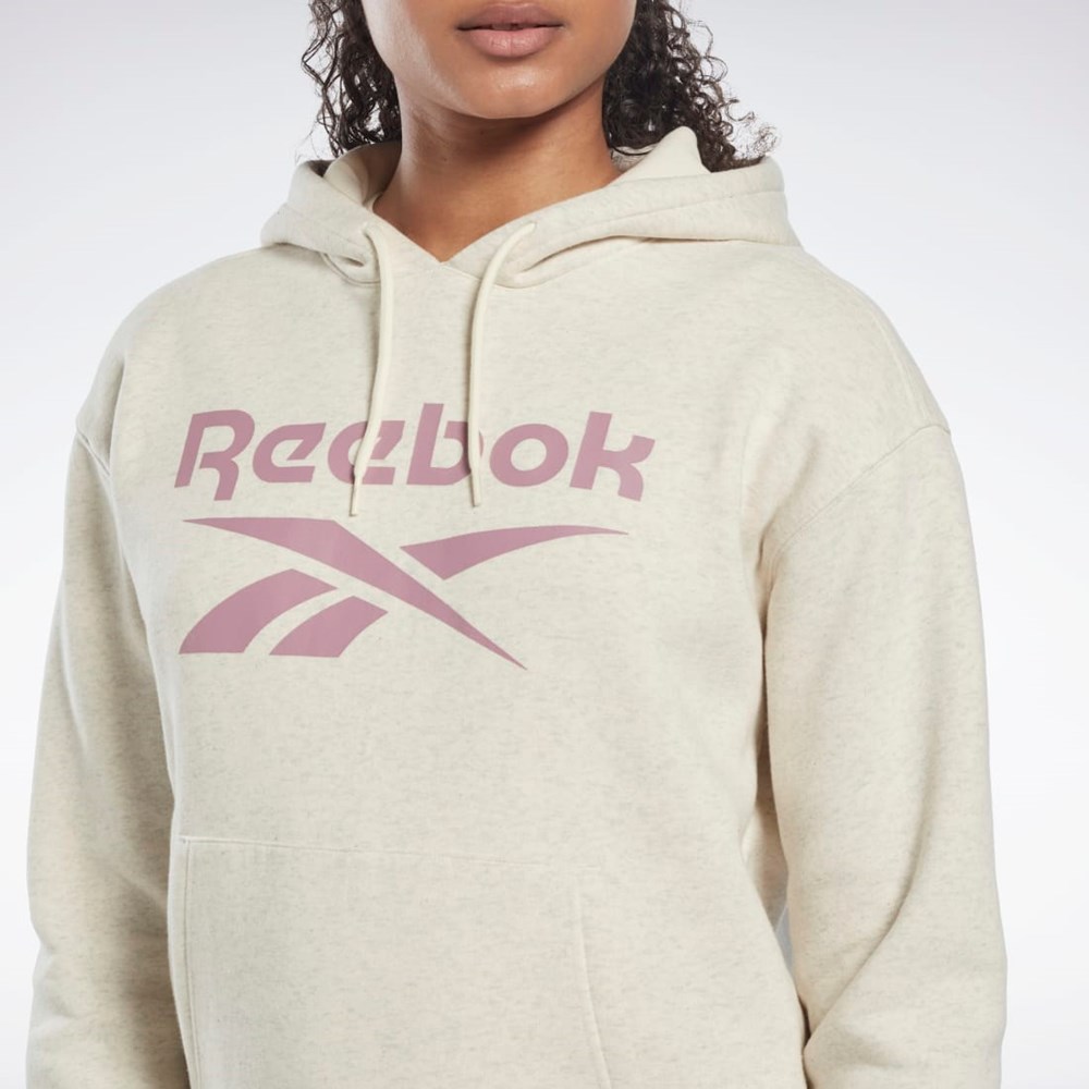Reebok Reebok Identity Logo Fleece Pullover Hoodie Blancas | 32GWMNLHZ
