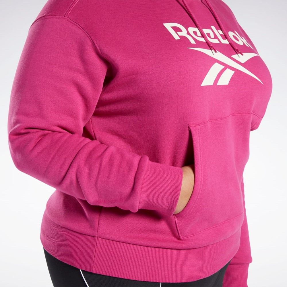 Reebok Reebok Identity Logo Fleece Pullover Hoodie (Plus Size) Rosas | 36KNSQGHO