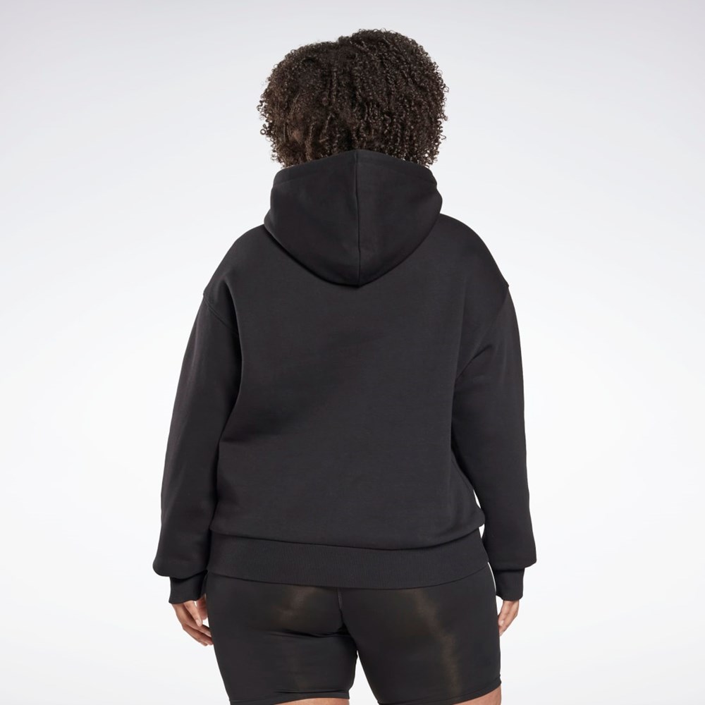 Reebok Reebok Identity Logo Fleece Pullover Hoodie (Plus Size) Negras | 89JCNYDQB
