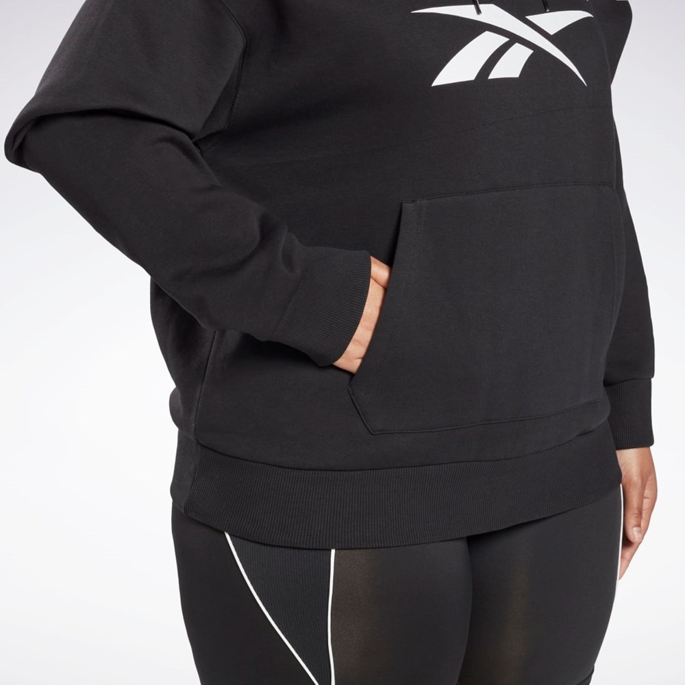 Reebok Reebok Identity Logo Fleece Pullover Hoodie (Plus Size) Negras | 89JCNYDQB