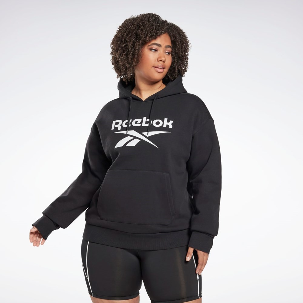 Reebok Reebok Identity Logo Fleece Pullover Hoodie (Plus Size) Negras | 89JCNYDQB