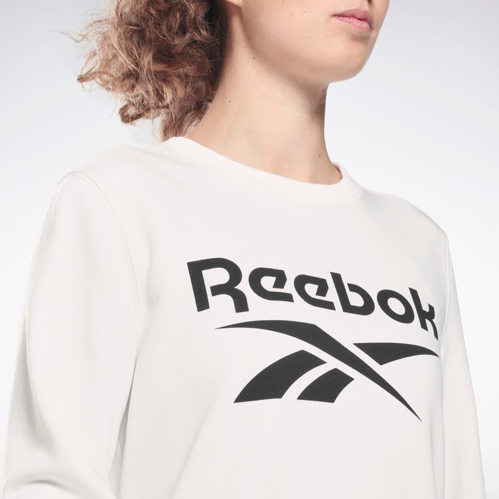 Reebok Reebok Identity Logo French Terry Crew Sweatshirt Blancas Negras | 51TCBMWGY