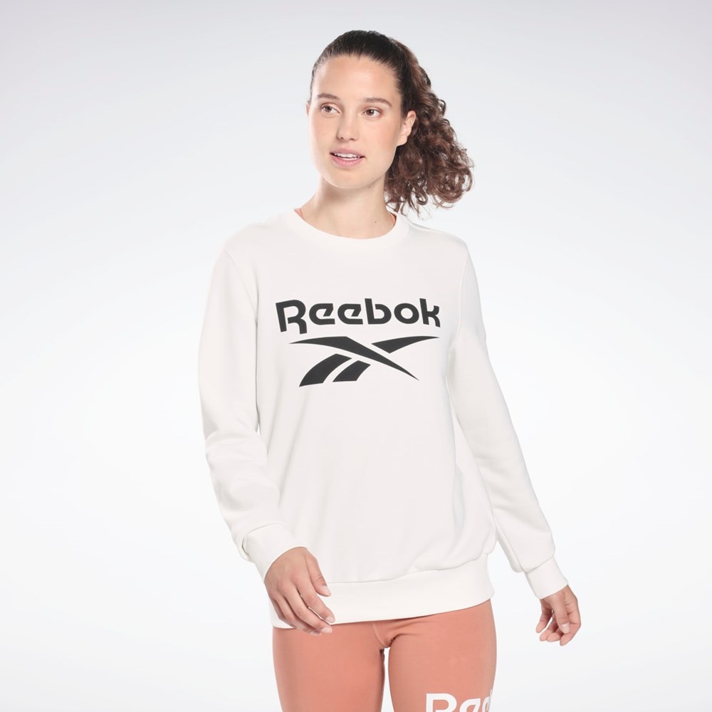 Reebok Reebok Identity Logo French Terry Crew Sweatshirt Blancas Negras | 51TCBMWGY