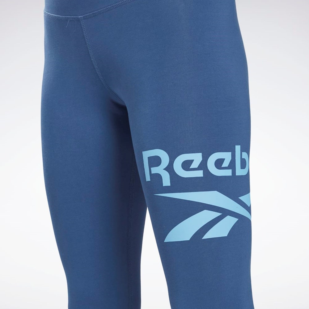 Reebok Reebok Identity Logo Leggings Azules | 76MGTCRKS