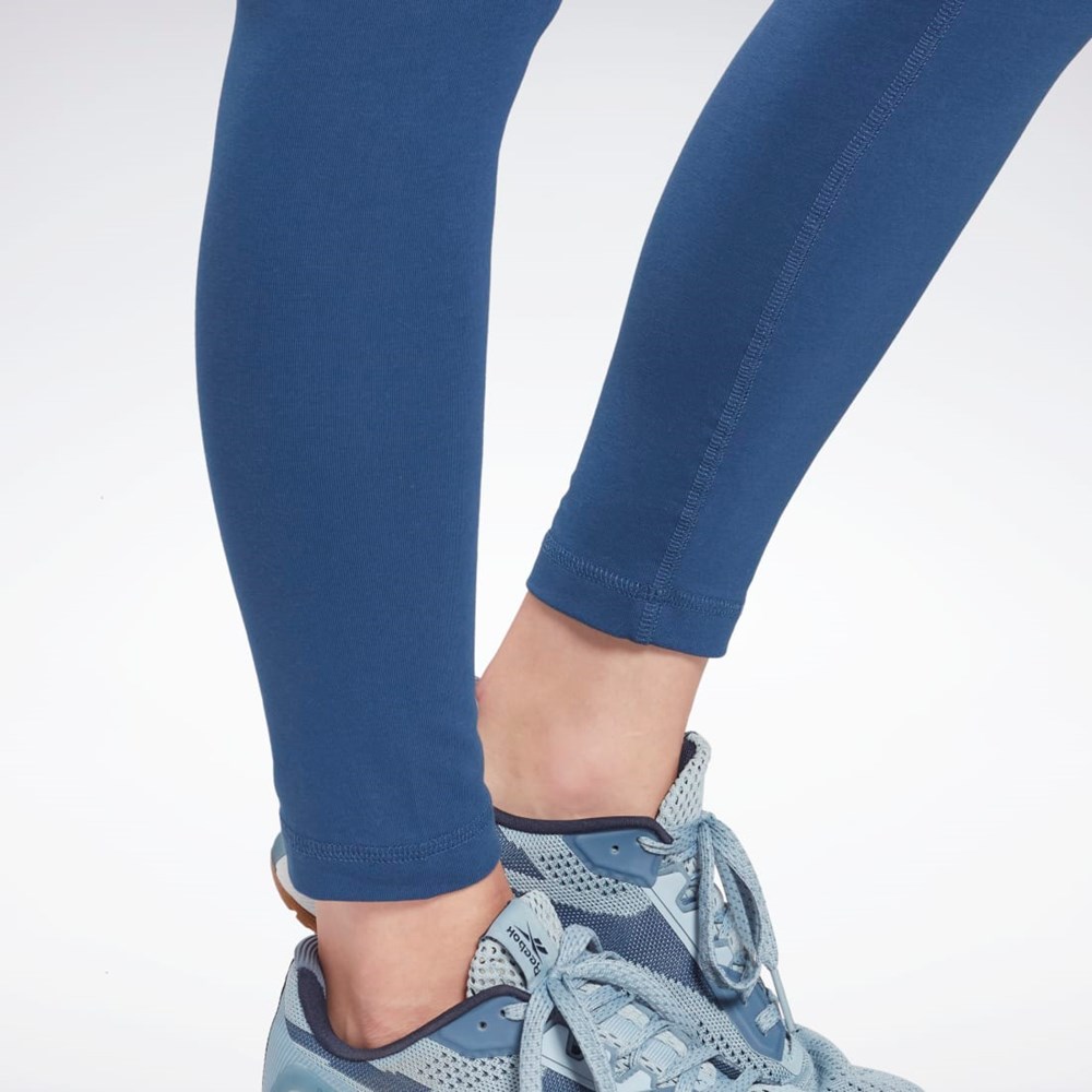 Reebok Reebok Identity Logo Leggings Azules | 76MGTCRKS