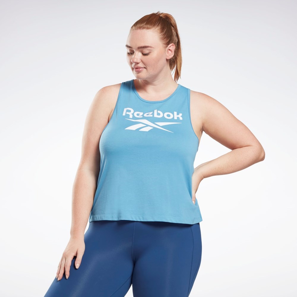 Reebok Reebok Identity Tank Top (Plus Size) Azules | 76GUPBSIR
