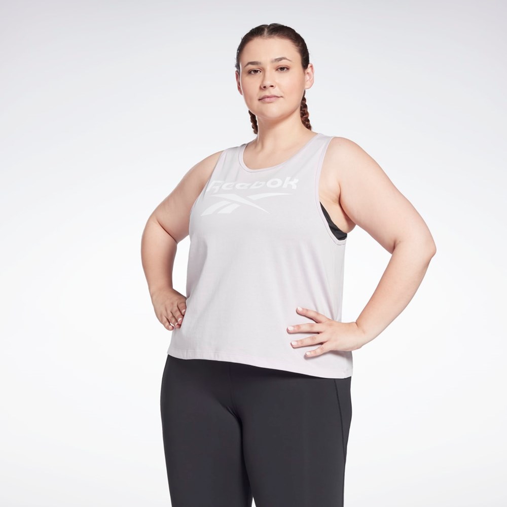 Reebok Reebok Identity Tank Top (Plus Size) Quartz Glow | 79YEASJTD
