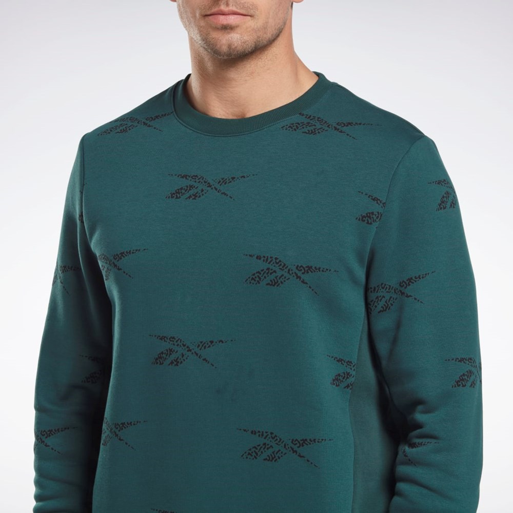 Reebok Reebok Identity Vector Fleece Crew Sweatshirt Verde | 31WTYACBN