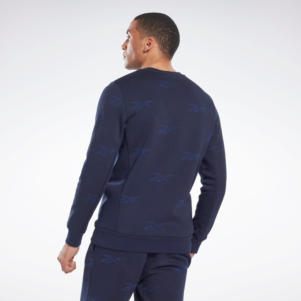 Reebok Reebok Identity Vector Fleece Crew Sweatshirt Azul Marino | 36YLQSPBR