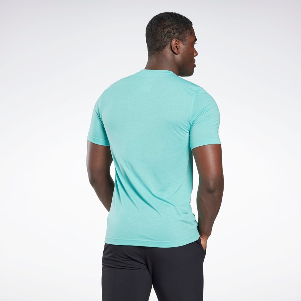 Reebok Reebok Life Is Not a Spectator Deporte Estampadas T-Shirt Semi Classic Teal | 90MSNBZIP