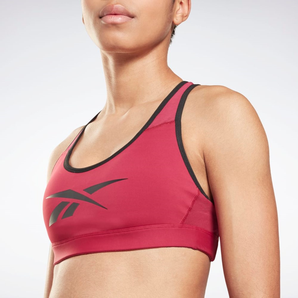 Reebok Reebok Lux Racer Vector Sports Bra Punch Berry | 42WLGEDMF