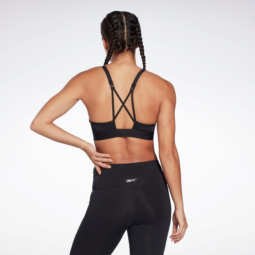 Reebok Reebok Lux Tiras Sports Bra Negras | 25EMIQNJK