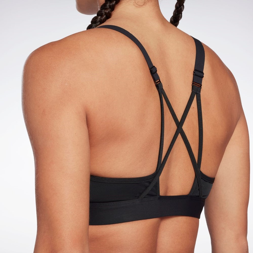 Reebok Reebok Lux Tiras Sports Bra Negras | 25EMIQNJK