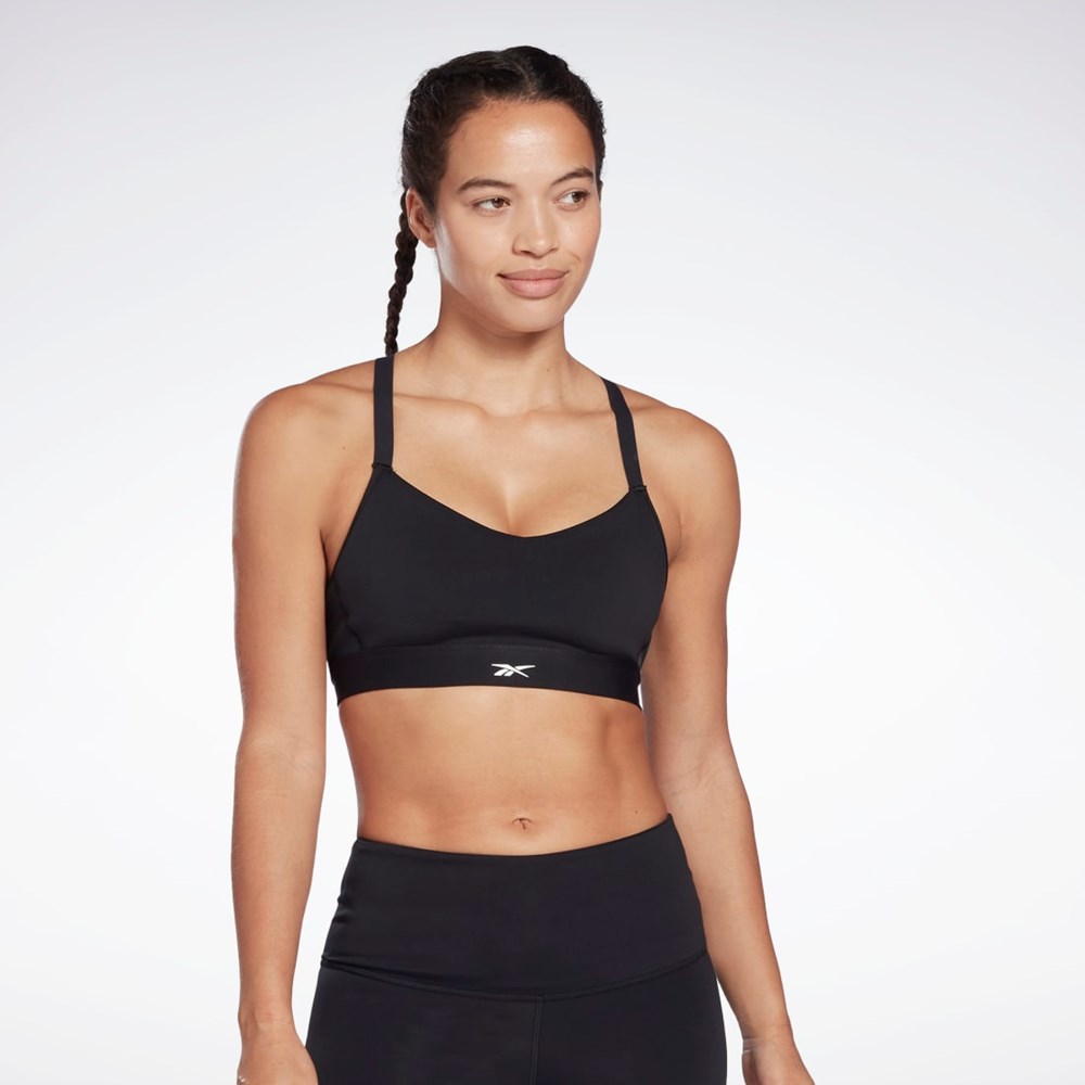 Reebok Reebok Lux Tiras Sports Bra Negras | 25EMIQNJK
