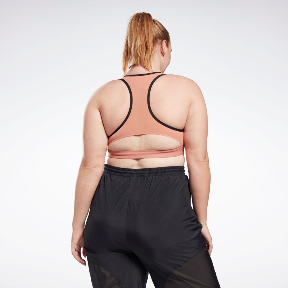 Reebok Reebok Lux Vector Racer Sports Bra (Plus Size) Coral | 23PRFHCSY