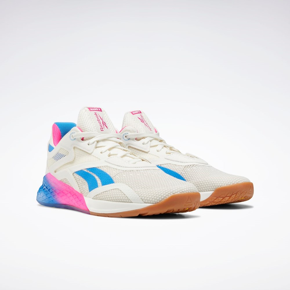 Reebok Reebok Nano X Entrenamiento Shoes Blancas Rosas Azules | 24FTJHQCR