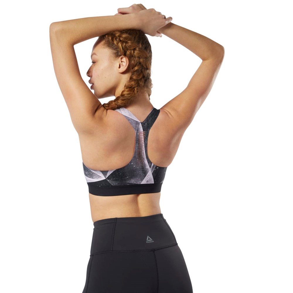 Reebok Reebok PureMove Bra - Shattered Ice Motion Sense ™ Negras | 19BMATSDZ