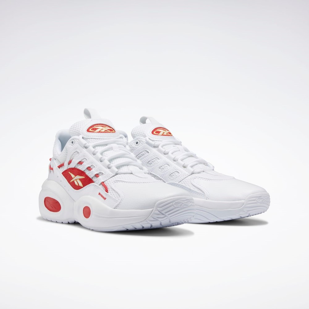 Reebok Reebok Solution Mid Basketball Shoes Blancas Rojas Doradas | 18HFNWDJC