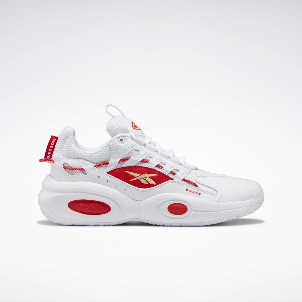 Reebok Reebok Solution Mid Basketball Shoes Blancas Rojas Doradas | 18HFNWDJC