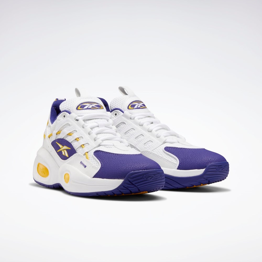 Reebok Reebok Solution Mid Basketball Shoes Blancas Moradas Amarillo | 97RYEUSFC