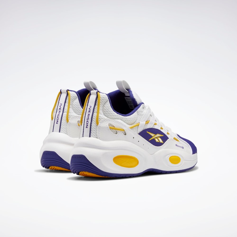 Reebok Reebok Solution Mid Basketball Shoes Blancas Moradas Amarillo | 97RYEUSFC