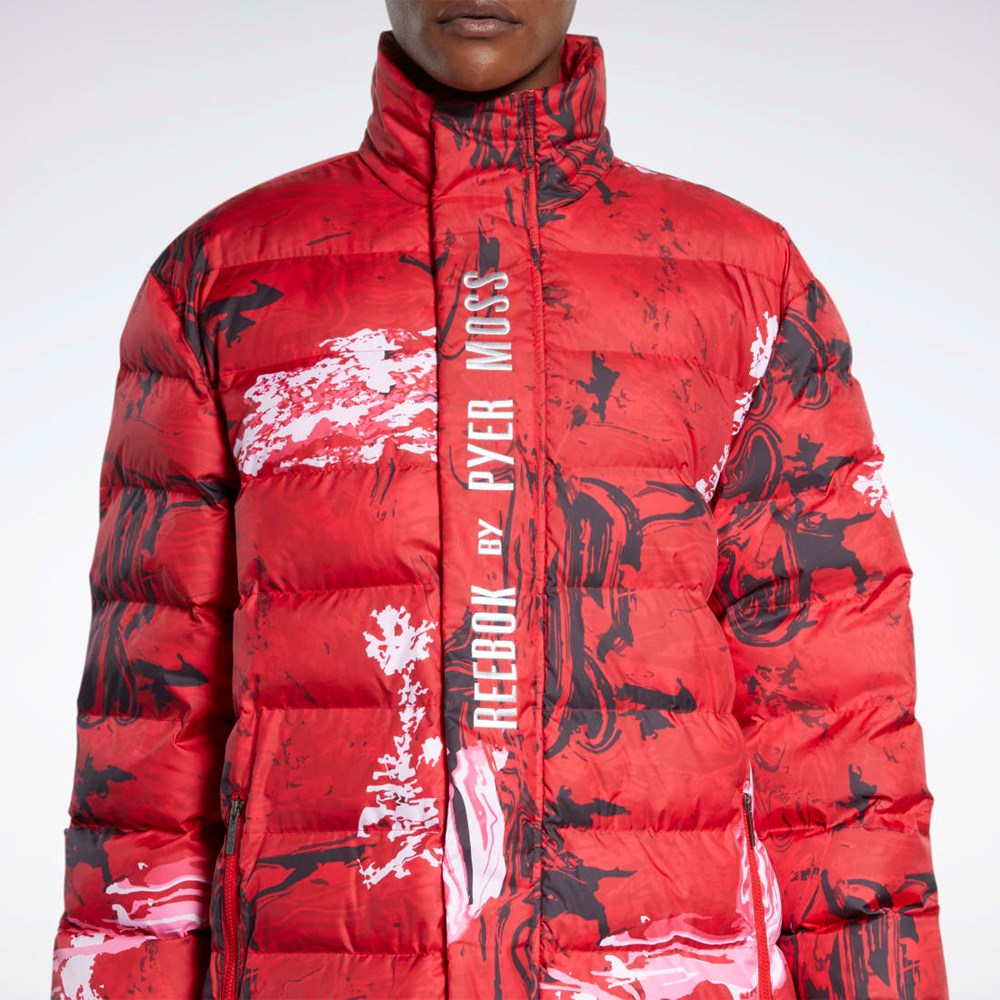 Reebok Reebok by Pyer Moss Long Acolchado Coat Rojas | 37UJHTEAZ