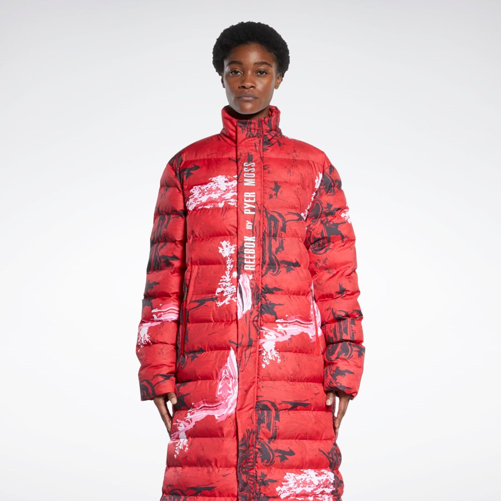 Reebok Reebok by Pyer Moss Long Acolchado Coat Rojas | 37UJHTEAZ