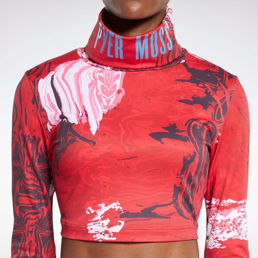 Reebok Reebok by Pyer Moss Long Sleeve T-Shirt Rojas | 71ORFPQWH