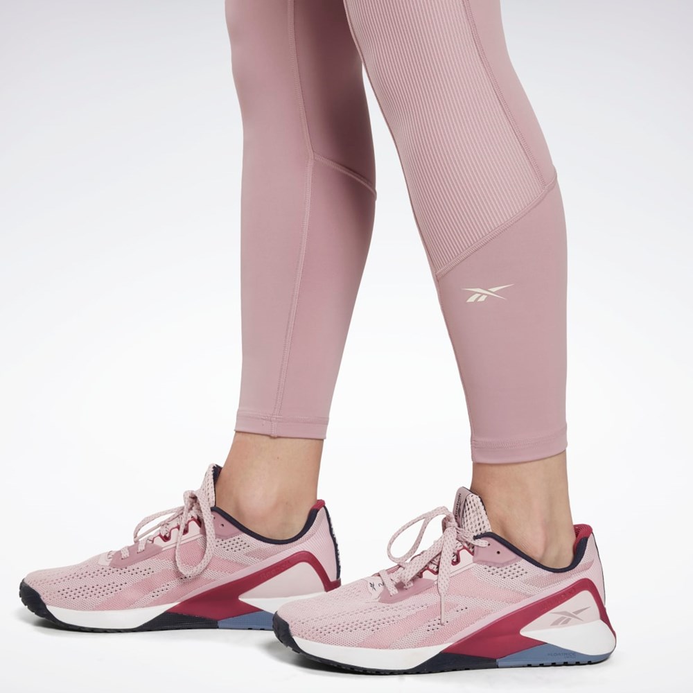 Reebok Rib High-Rise Leggings Infused Lilac | 10WPIEDNR