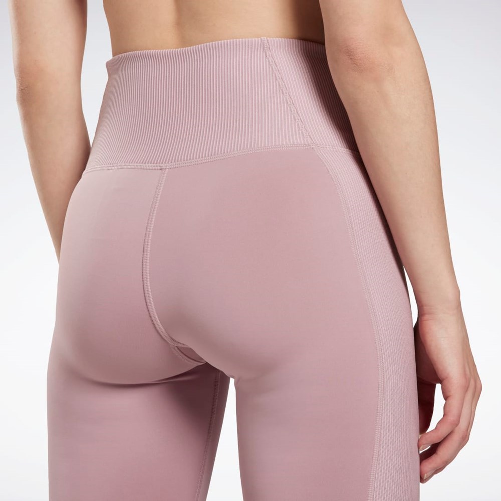 Reebok Rib High-Rise Leggings Infused Lilac | 10WPIEDNR