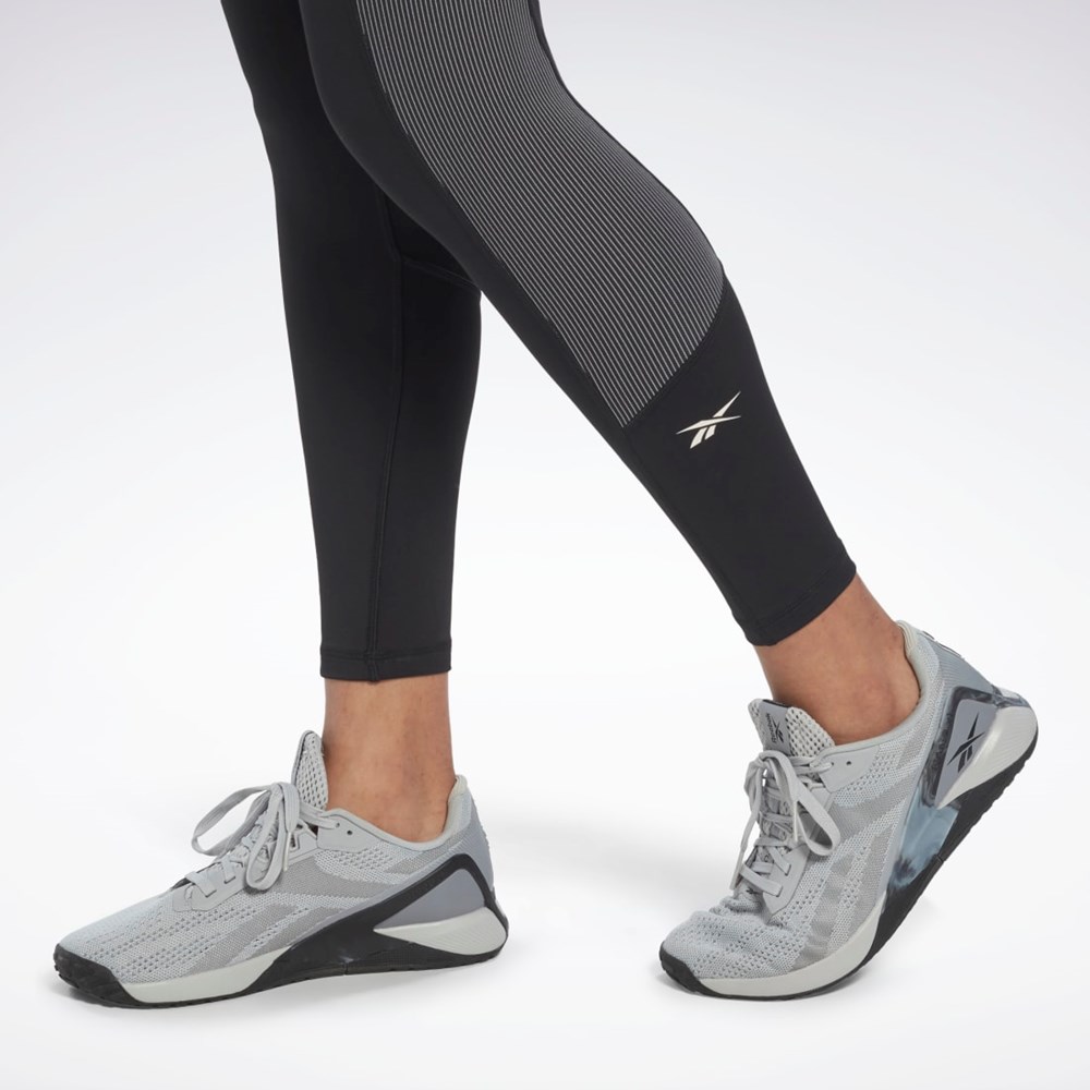 Reebok Rib High-Rise Leggings Negras | 62XQNTUBJ