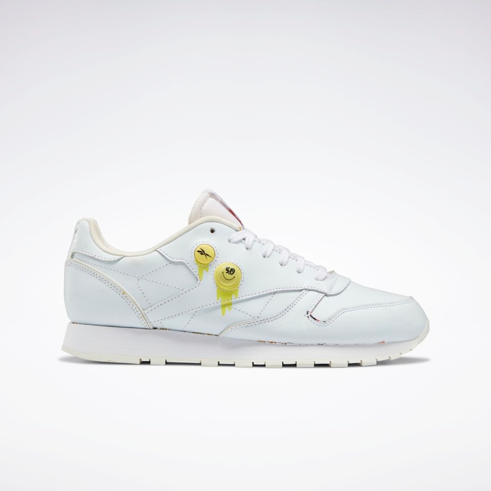 Reebok Smiley Classic Leather Pump 50th Shoes Blancas Blancas | 89ASYTBCH