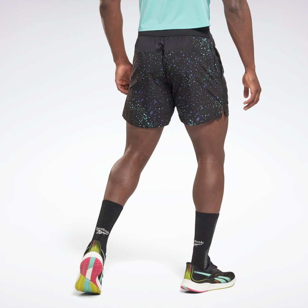 Reebok Strength Allover Print Shorts Negras | 38LIAYJWO