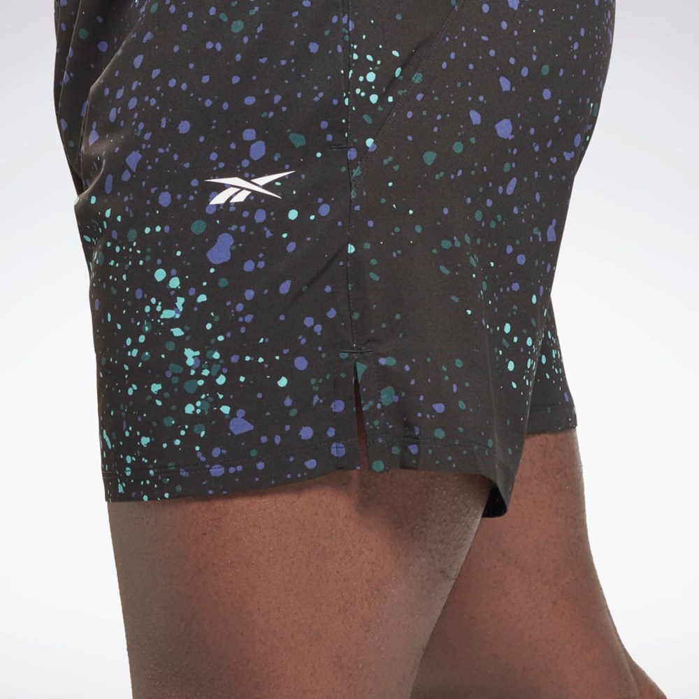 Reebok Strength Allover Print Shorts Negras | 38LIAYJWO