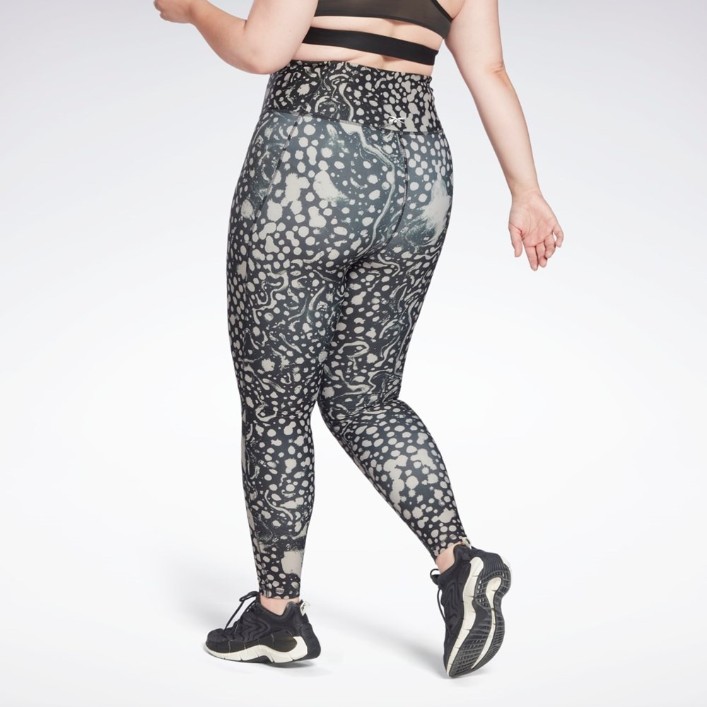 Reebok Studio Lux HR 2.0 Modern Safari Tights (Plus Size) Negras | 38EJFZMAG