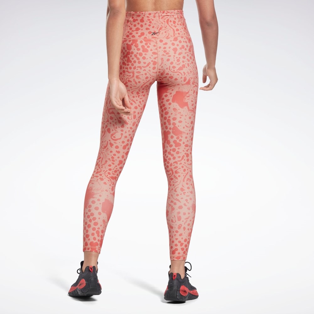 Reebok Studio Lux HR 2.0 Modern Safari Tights Coral | 93OSGXIAN