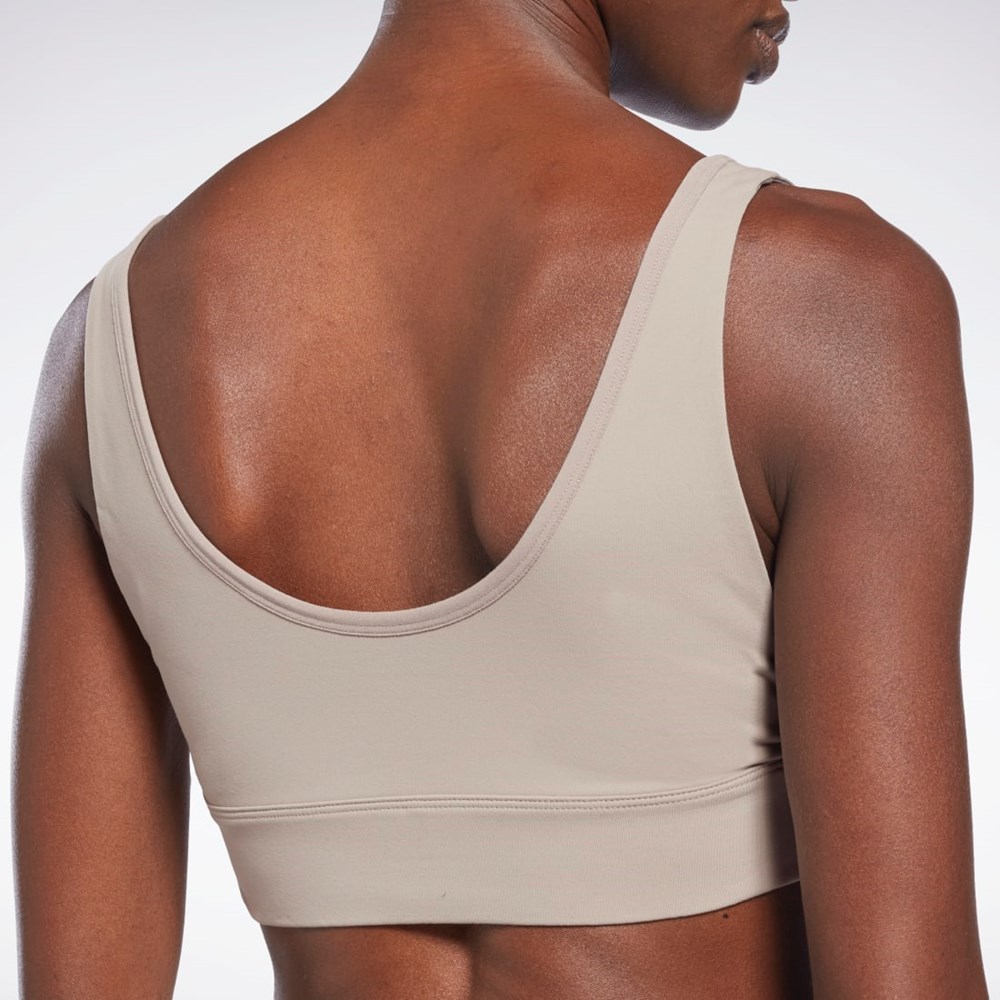 Reebok Studio Reebok Stripped Minimalist Bra Gris | 64NDWFUKL