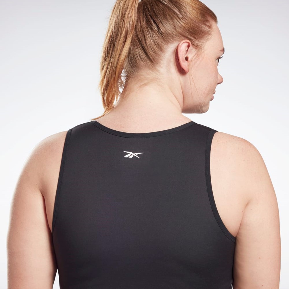 Reebok Studio Ruched Cropped Tank Top (Plus Size) Negras | 03DWOBUJE
