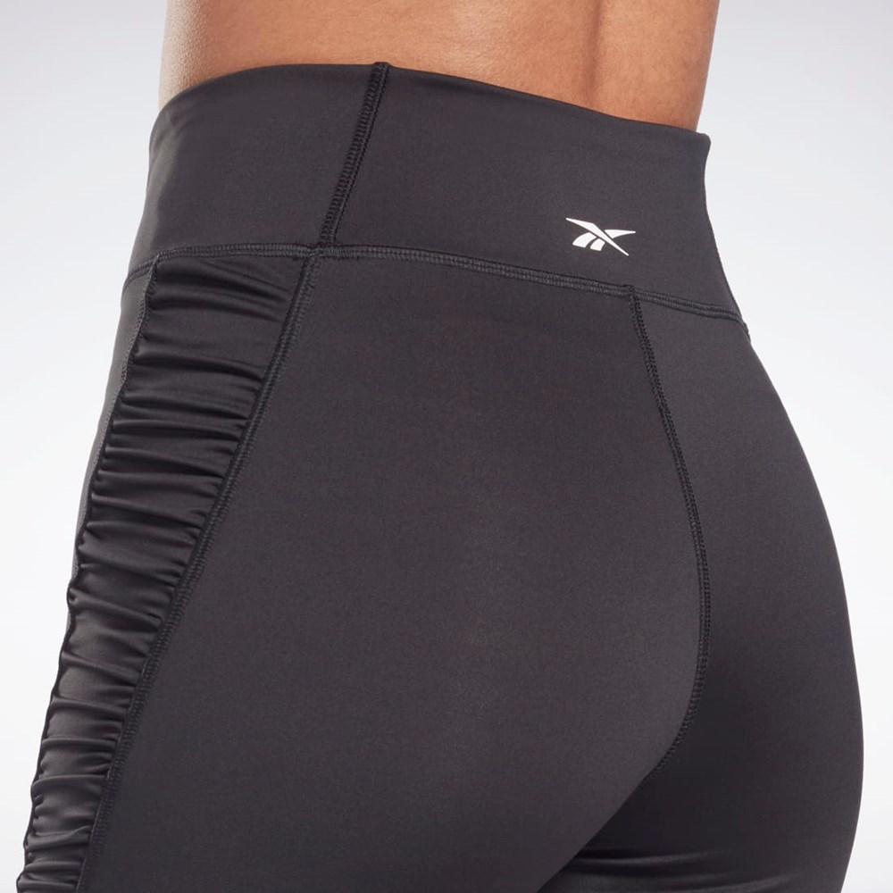 Reebok Studio Ruched High Rise Legging Shorts Negras | 34RJTYIDW