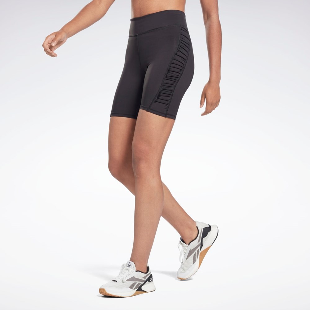 Reebok Studio Ruched High Rise Legging Shorts Negras | 34RJTYIDW