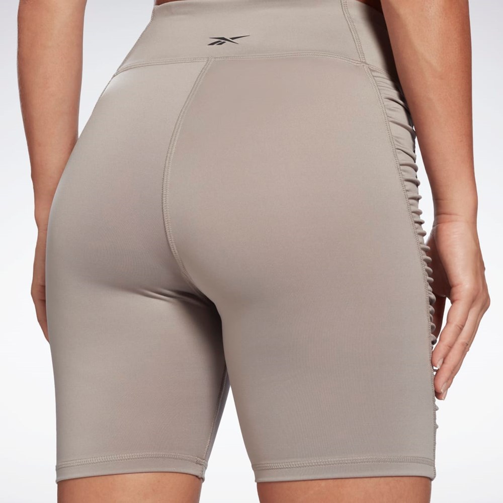Reebok Studio Ruched High Rise Legging Shorts Gris | 43EYHZUDP