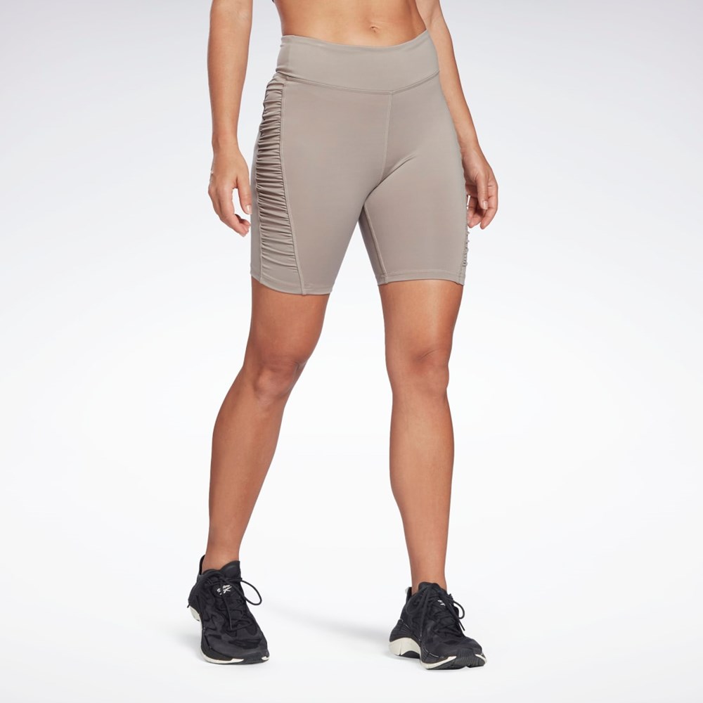 Reebok Studio Ruched High Rise Legging Shorts Gris | 43EYHZUDP