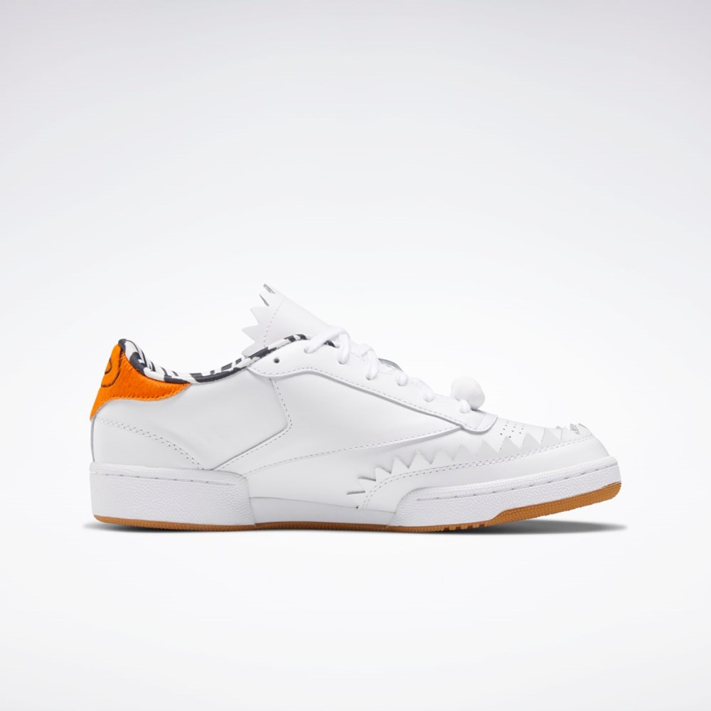 Reebok THE FLINTSTONES Club C Shoes Blancas Negras Naranjas | 93RMJAXIL