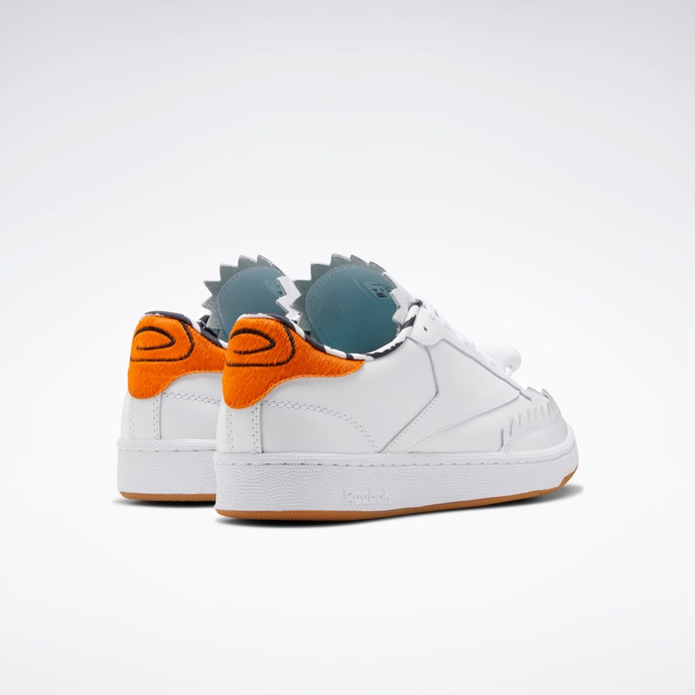 Reebok THE FLINTSTONES Club C Shoes Blancas Negras Naranjas | 93RMJAXIL