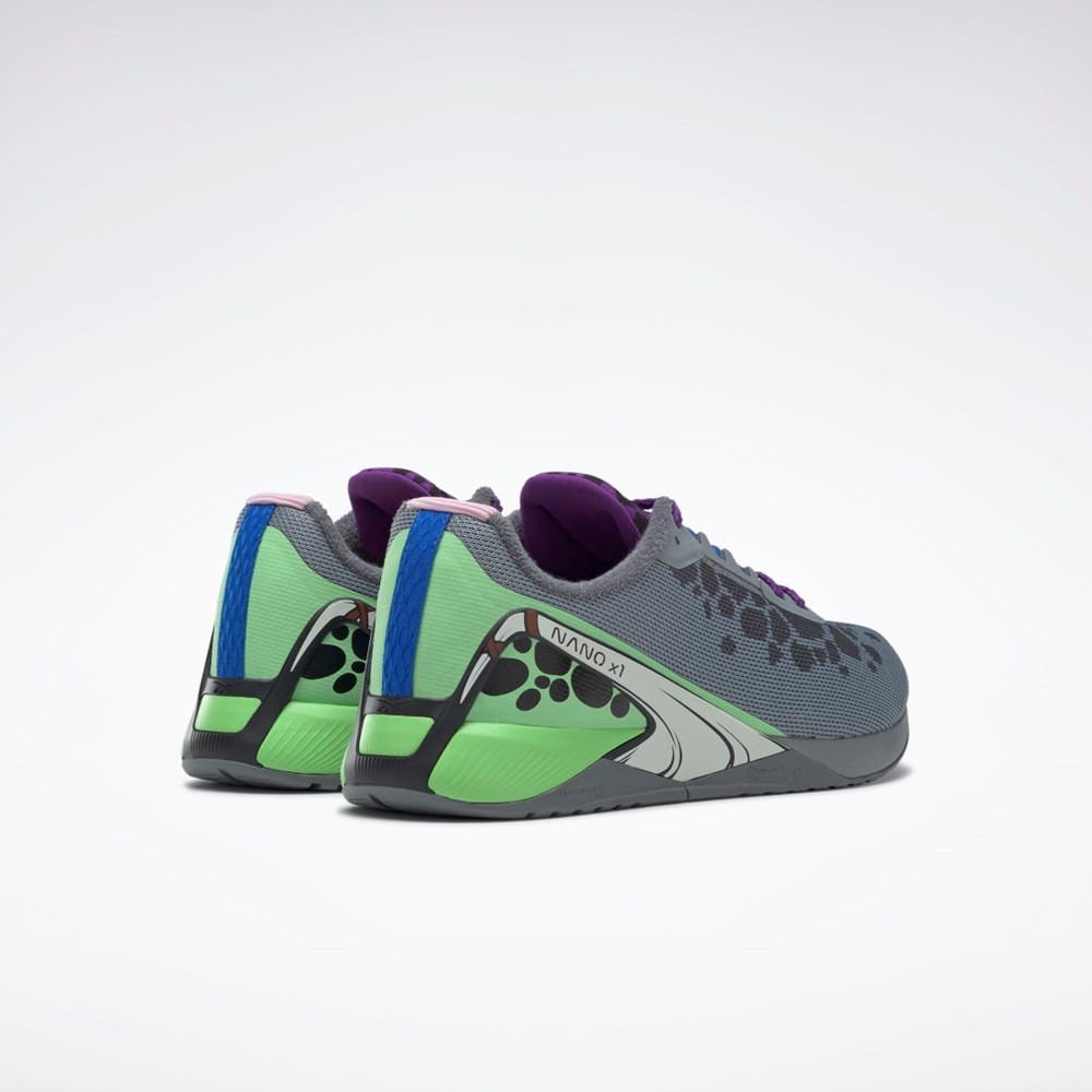 Reebok THE FLINTSTONES Nano X1 Entrenamiento Shoes Gris Moradas Verde Menta | 81MQKHPAB