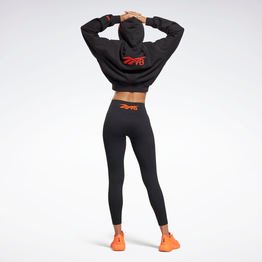 Reebok Victoria Beckham Crop Logo Hoodie Negras | 13HGVNBDM